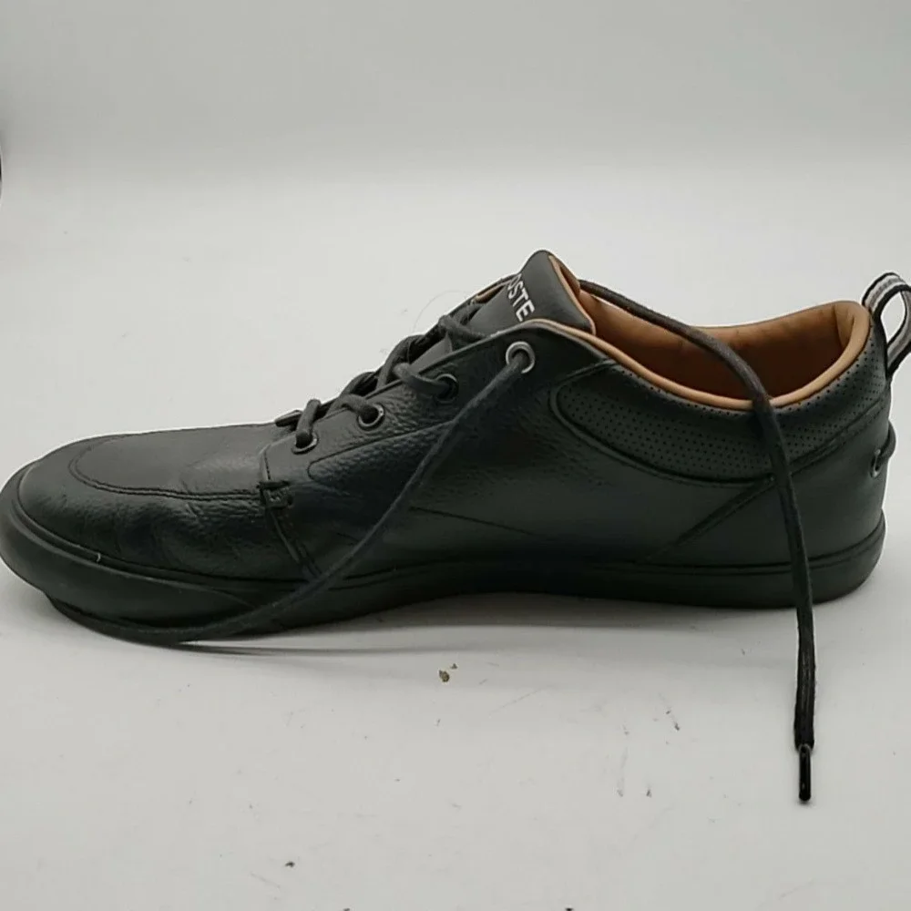 Lacoste Bayliss 119 1 U Shoes Mens Size 10 Black Leather Casual Boat Shoes
